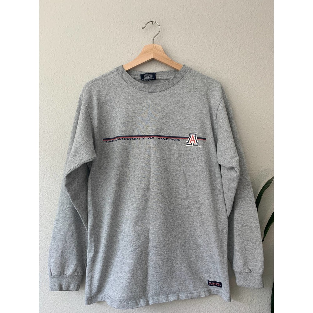 Jansport Gray Long Sleeve University of Arizona Tee with Red & Blue Logo